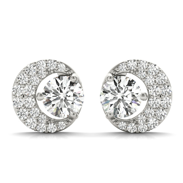 18K White Gold Lab Diamond Earring Pair
