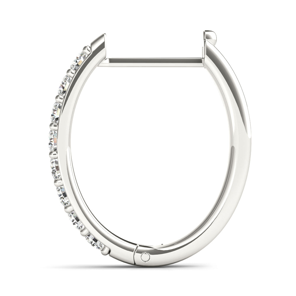 Round Diamond Hoop Earrings