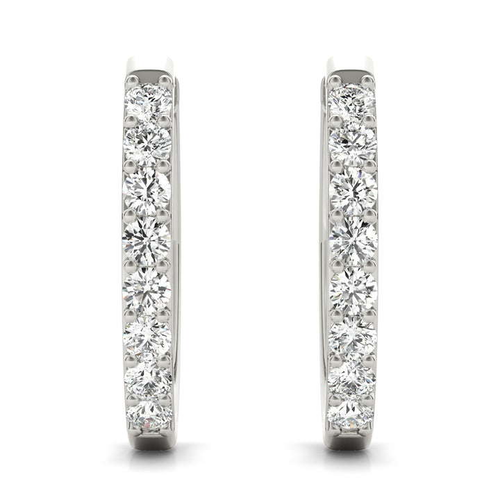 White Platinum Diamond Hoop Earrings