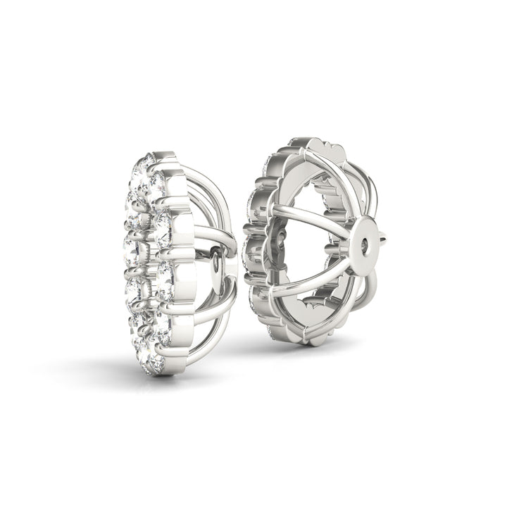 Platinum White Diamond Earring Jacket Pair