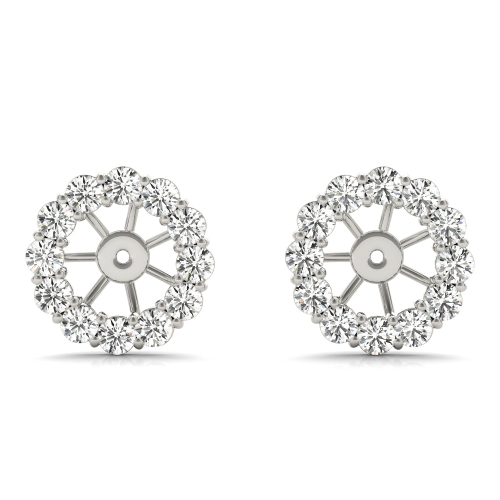 14K White Gold Lab Diamond Earring Jacket Pair
