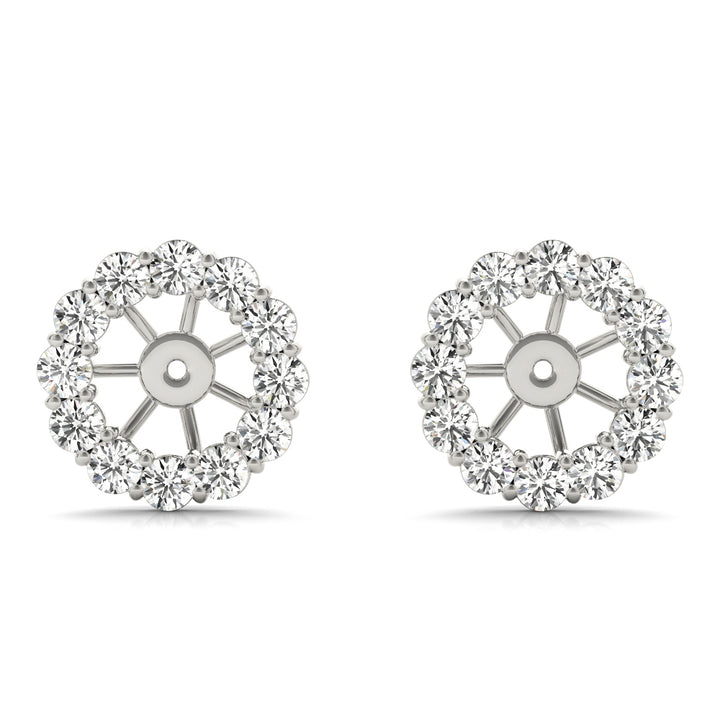 Platinum White Diamond Earring Jacket Pair