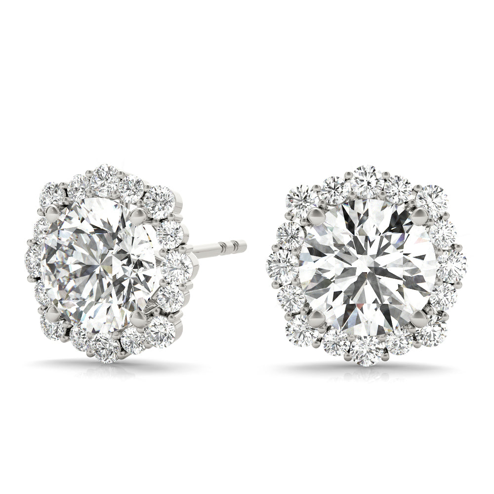 Platinum Lab Diamond Halo Earrings