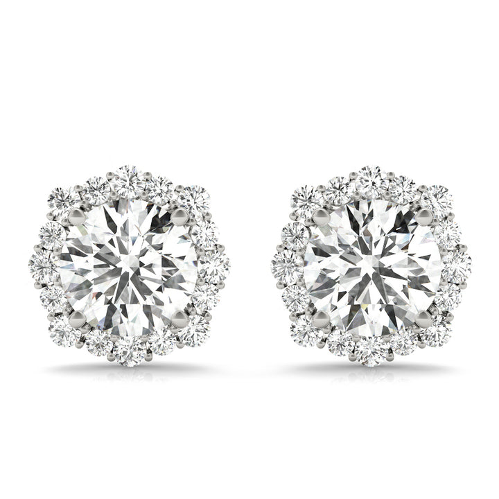Platinum Lab Diamond Halo Earrings