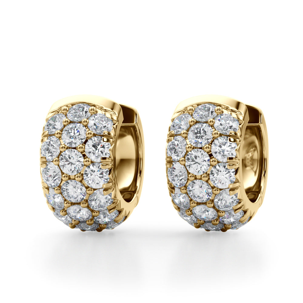 18K Yellow Gold Lab Diamond Huggie Earrings