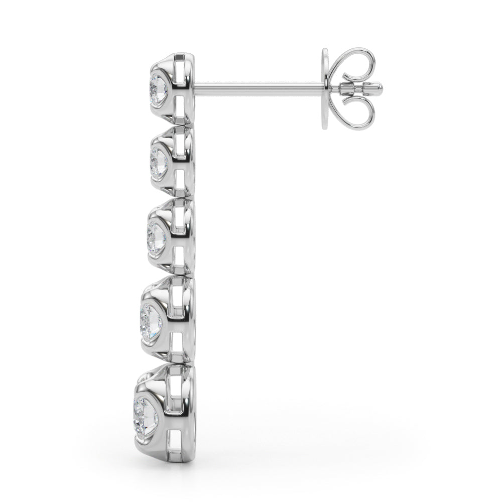 14K White Gold Lab Diamond Dangle Earrings