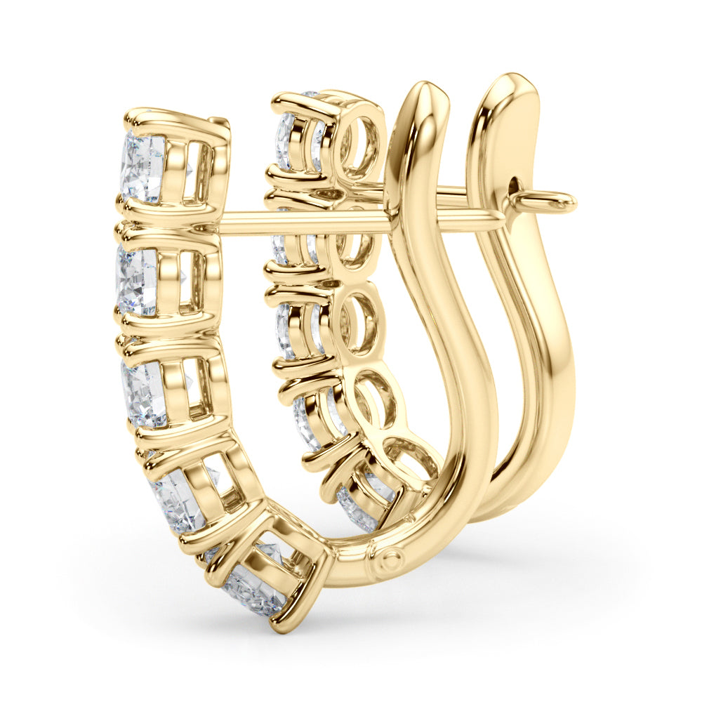 14K Yellow Gold Lab Diamond J-Hoop Earrings