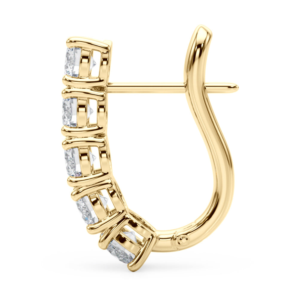 14K Yellow Gold Lab Diamond J-Hoop Earrings