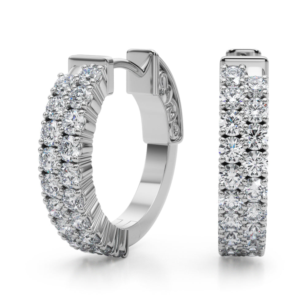 14K Gold Lab Diamond Vault Lock Hoop Earrings