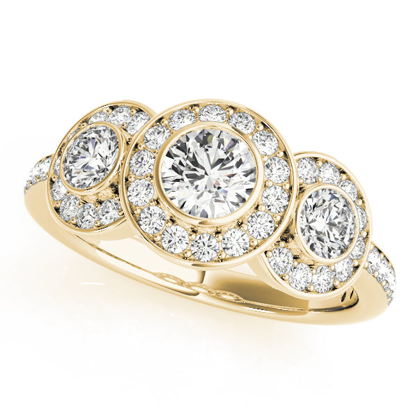 ENGAGEMENT RINGS 3 STONE ROUND