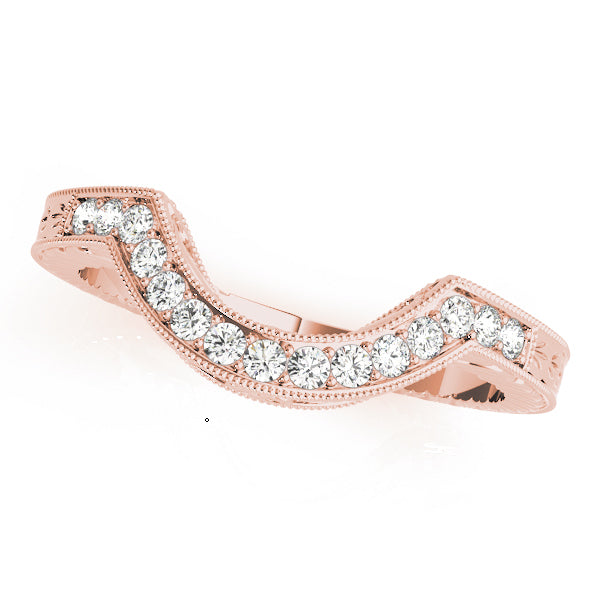 18K Rose Gold 0.15ctw Diamond Wedding Band
