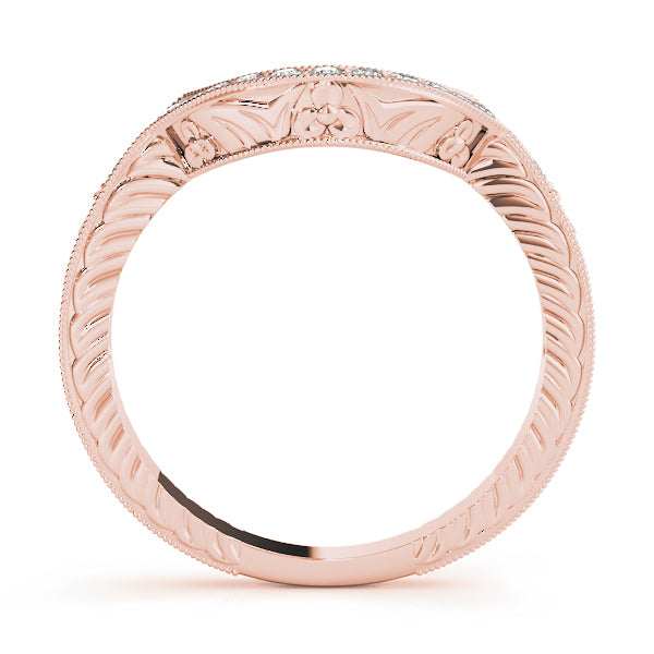 18K Rose Gold 0.15ctw Diamond Wedding Band