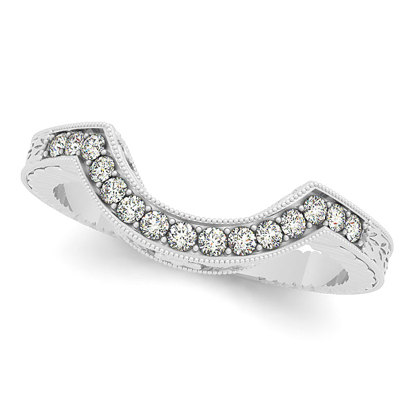 18K White Gold 0.15 CT Diamond Wedding Band