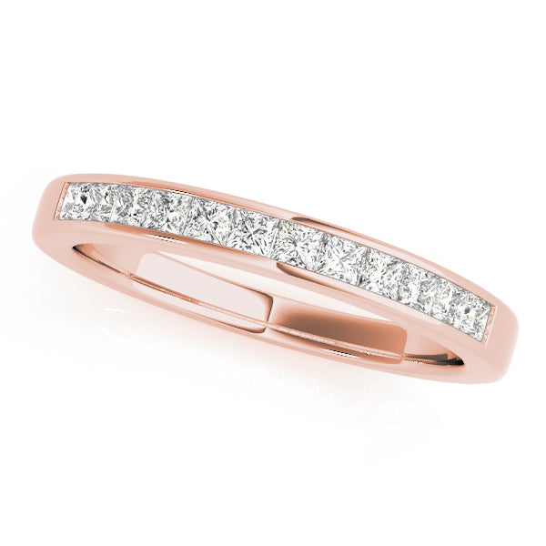18K Rose Gold Square Diamond Wedding Ring