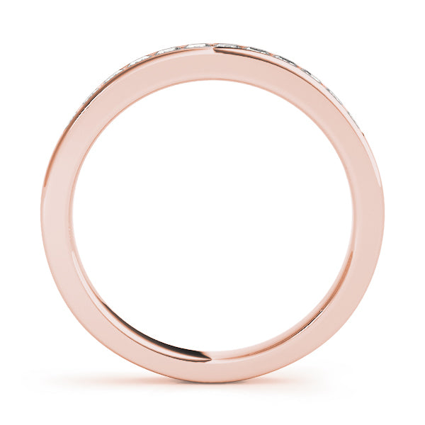 18K Rose Gold Square Diamond Wedding Ring