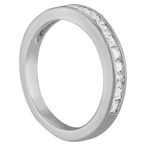 18K White Gold Square Diamond Wedding Ring