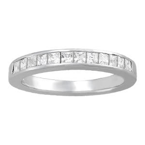 Platinum Diamond Square Wedding Band Ring