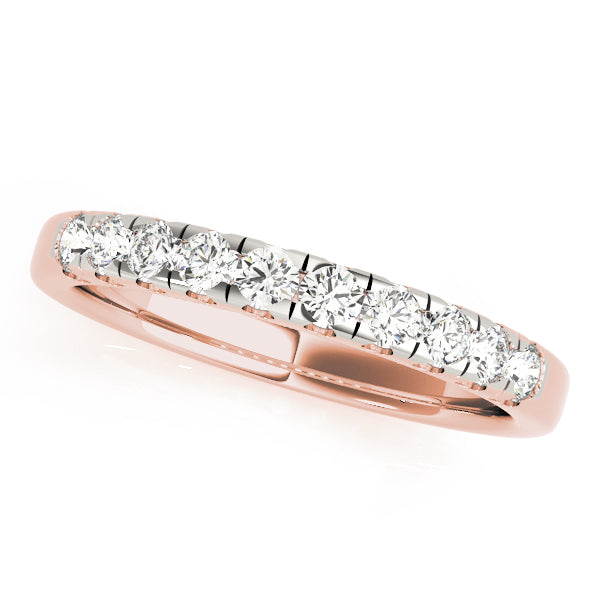 14K Rose Gold Round Diamond Wedding Ring