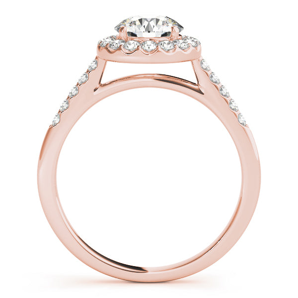 18K Rose Gold 1 CT Diamond Halo Engagement Ring