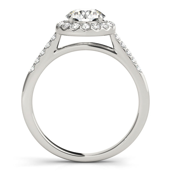 14K White Gold 1 ct Diamond Halo Engagement Ring