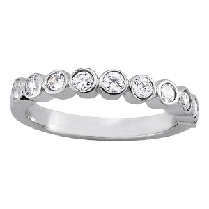 18K White Gold 1/4 ct Diamond Wedding Band