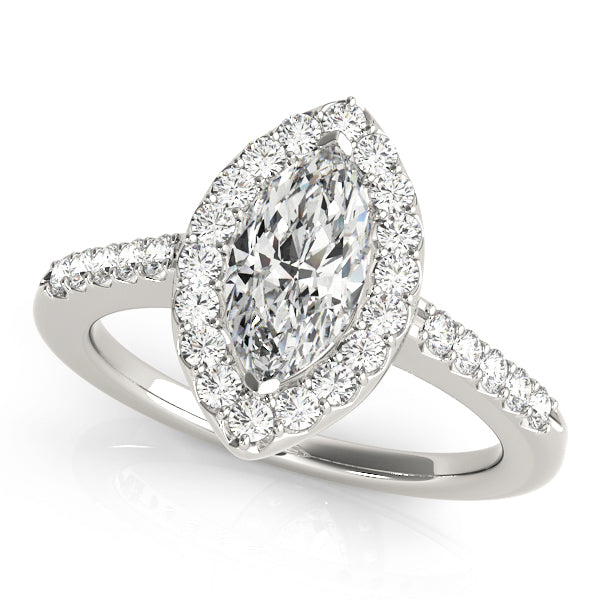 14K White Gold 1.33ctw Marquise Diamond Engagement Ring