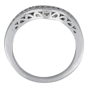18K White Gold 1/8 ct Diamond Wedding Band