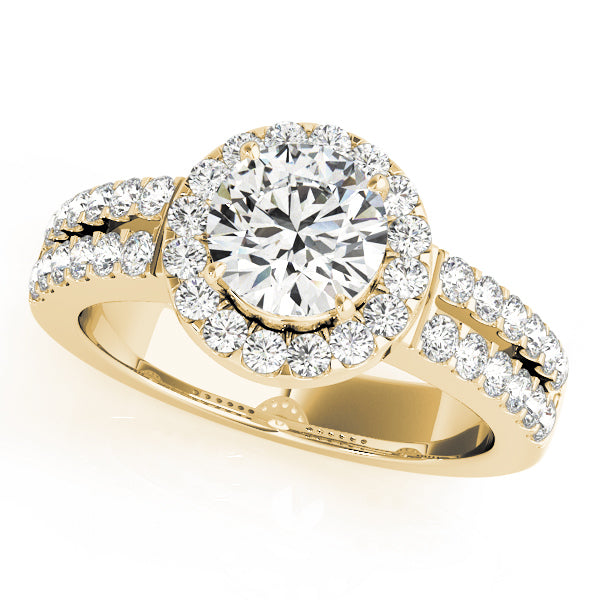 18K Yellow Gold 1 ct Diamond Halo Engagement Ring