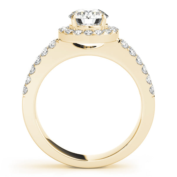 18K Yellow Gold 1 ct Diamond Halo Engagement Ring