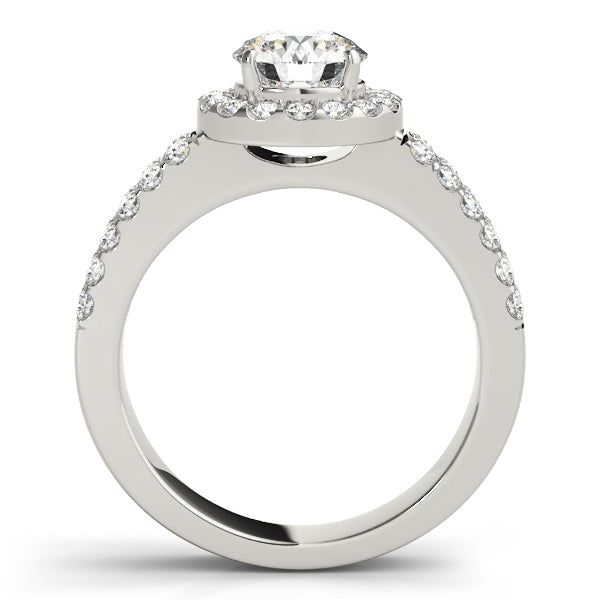 18K White Gold 1 ct Diamond Halo Engagement Ring
