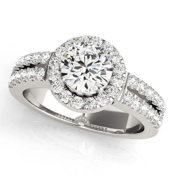 Style# 50378-E Halo Double-Row Pave Engagement Ring