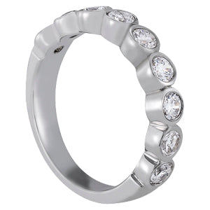 18K White Gold Multi-Diamond Wedding Ring