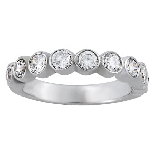 18K White Gold Multi-Diamond Wedding Ring