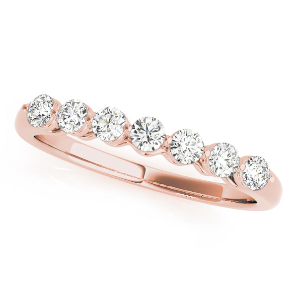 18K Rose Gold 0.7 CT Diamond Wedding Band