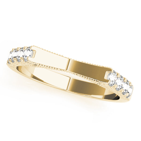 14K Yellow Gold Round Diamond Wedding Ring