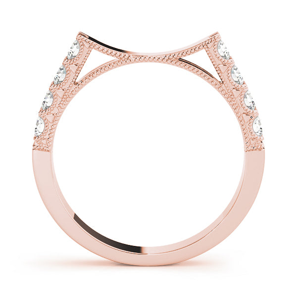 18K Rose Gold Round Diamond Wedding Ring