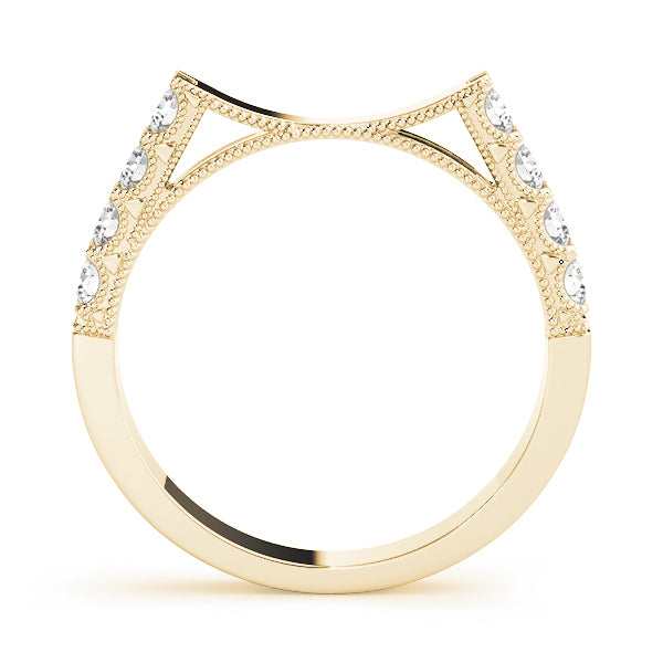 14K Yellow Gold Round Diamond Wedding Ring