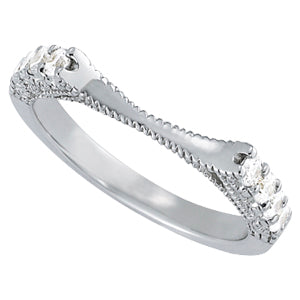 14K White Gold Diamond Wedding Band Ring