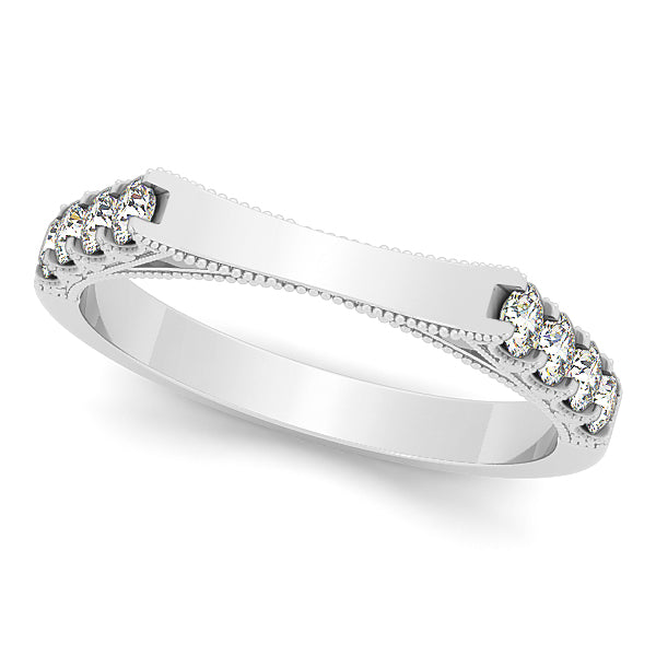 14K White Gold Diamond Wedding Band Ring