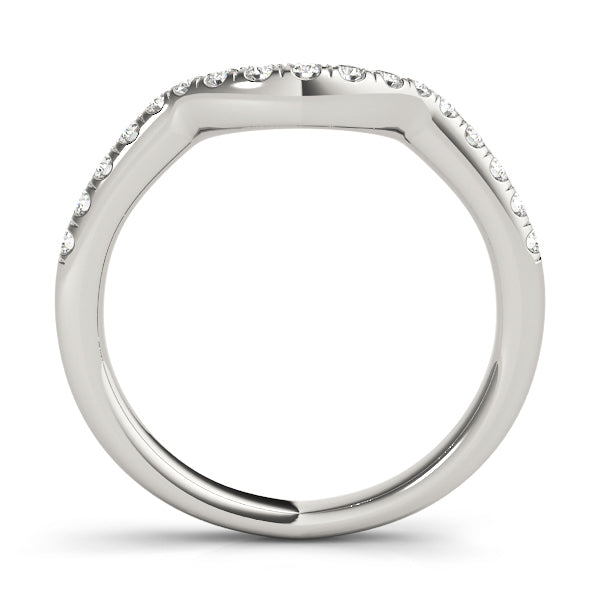 18K White Gold 0.18 CT Diamond Wedding Band