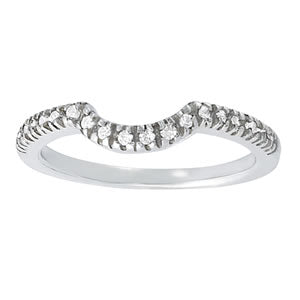14K White Gold 0.18 CT Diamond Wedding Band