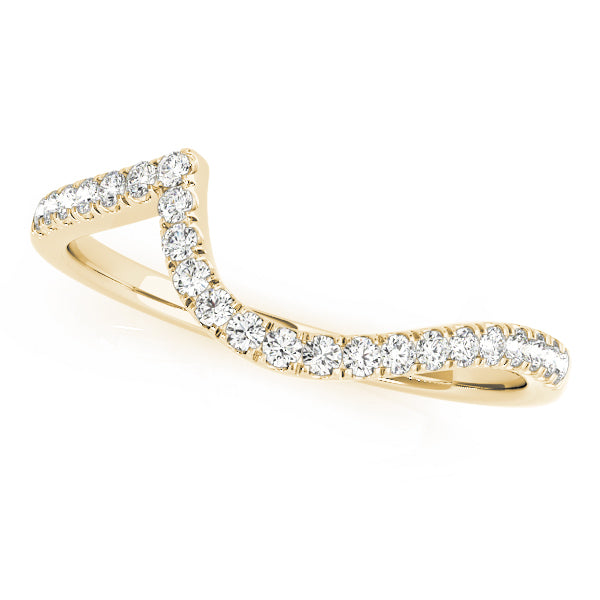 14K Yellow Gold Round Diamond Wedding Ring