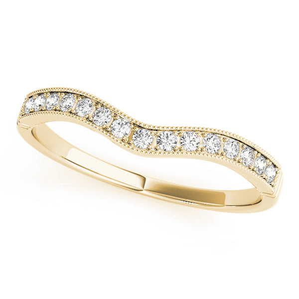 14K Yellow Gold 1/8 ctw Diamond Wedding Band