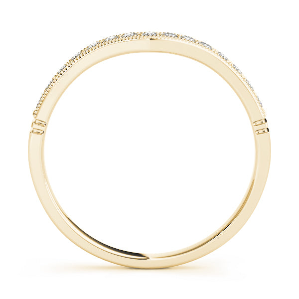 14K Yellow Gold 1/8 ctw Diamond Wedding Band