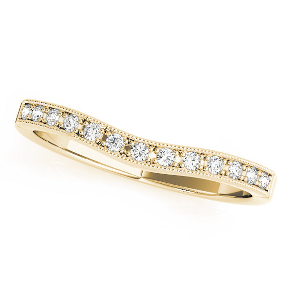 18K Yellow Gold 1/8 ct Diamond Wedding Band