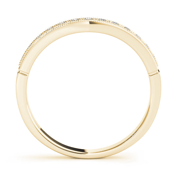 18K Yellow Gold 1/8 ct Diamond Wedding Band