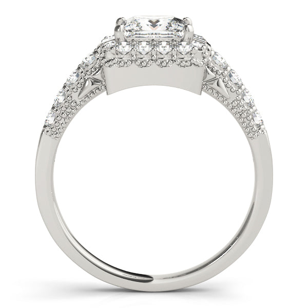 14K White Gold 1.5ctw Diamond Halo Engagement Ring