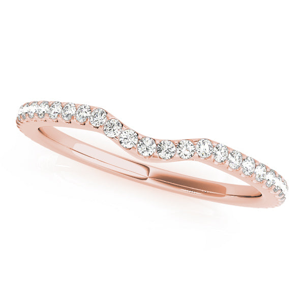18K Rose Gold 1/4 CT Diamond Wedding Band