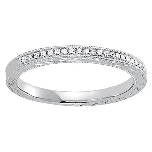 14K White Gold Round Diamond Wedding Ring