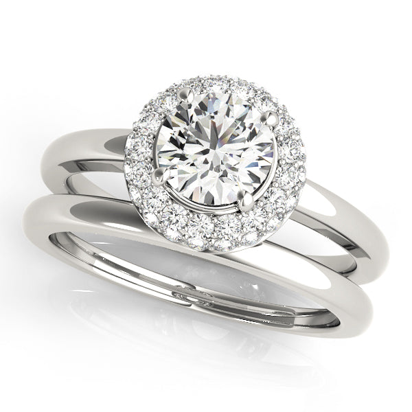 14K White Gold 1 CT Diamond Halo Engagement Ring
